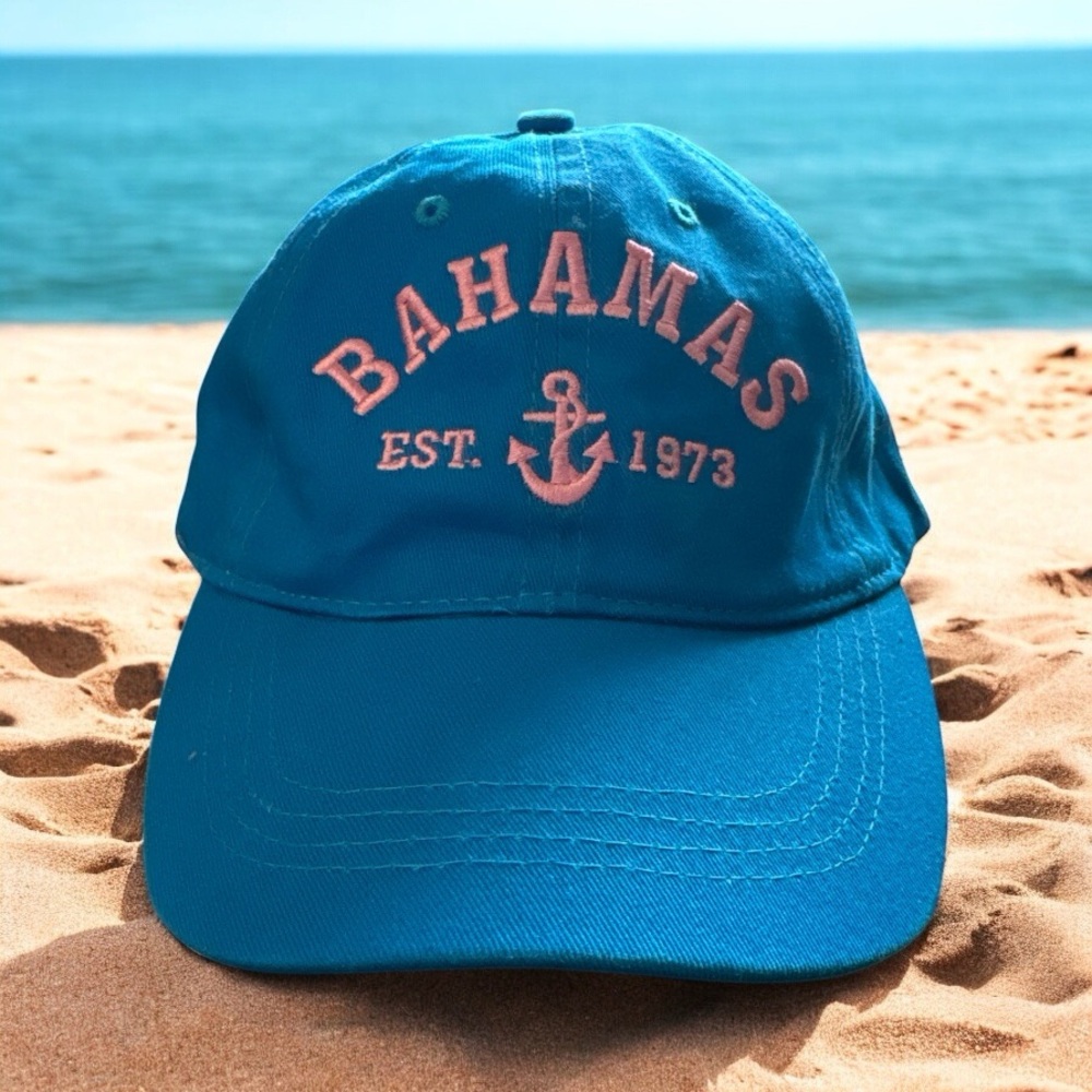 NWOT Bahamas Blue Cap with Pink Embroidery